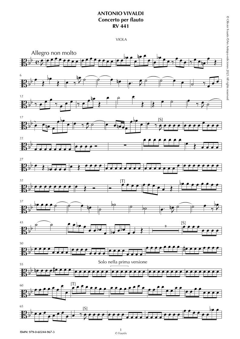 RV 441 Concerto per Flauto in do minore