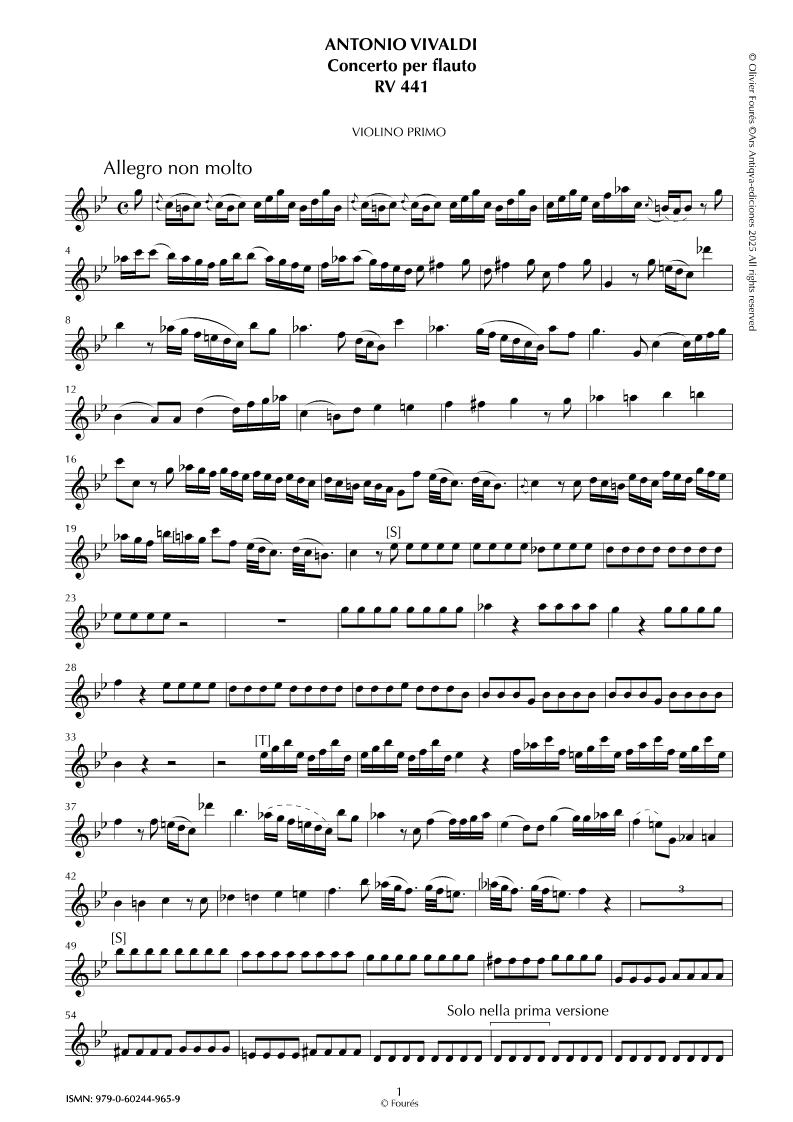RV 441 Concerto per Flauto in do minore