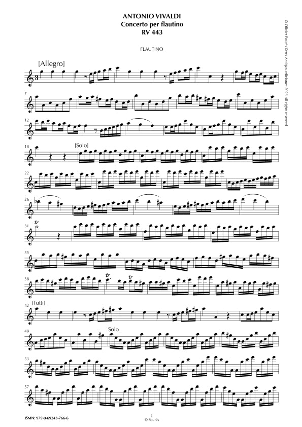 RV 443 Concerto per Flautino in Do maggiore
