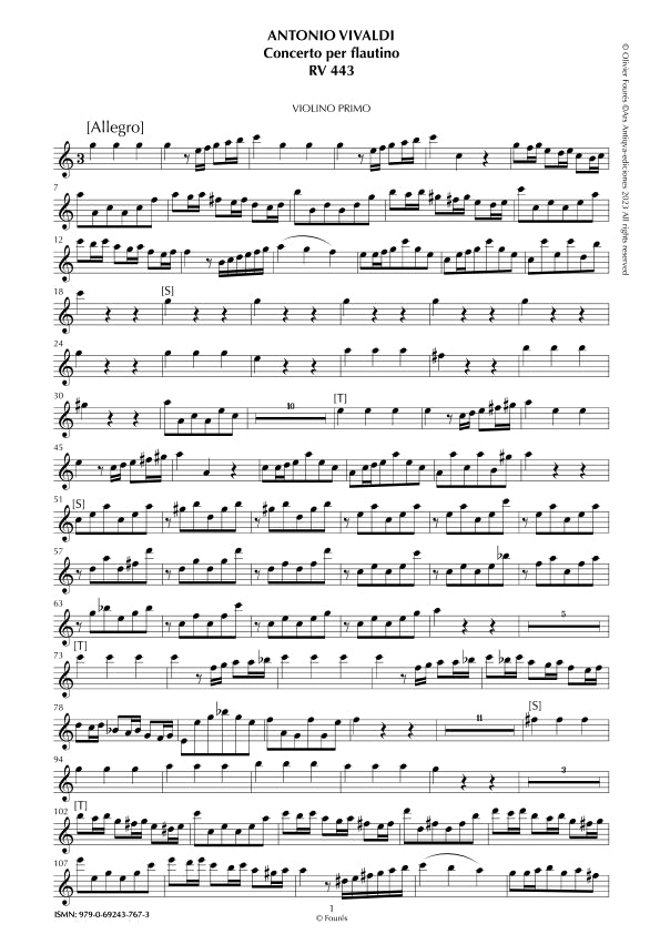 RV 443 Concerto per Flautino in Do maggiore