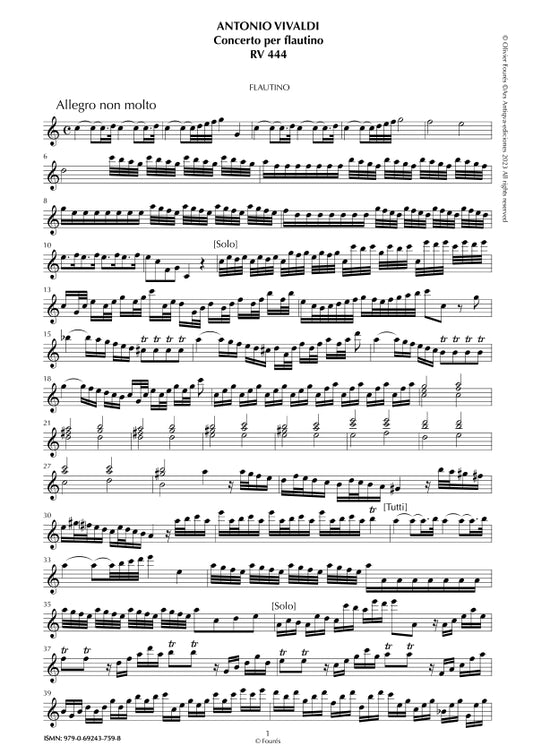 RV 444 Concerto per Flautino in Do maggiore
