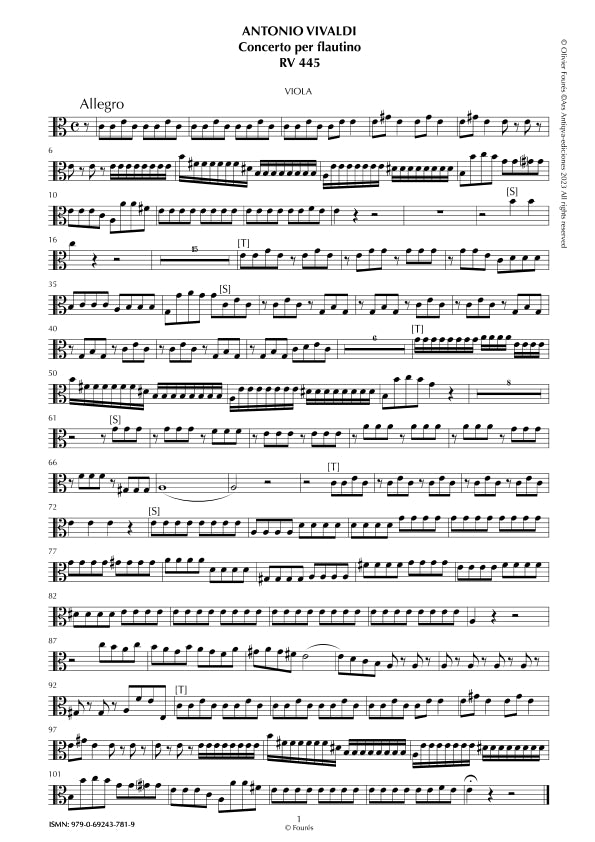 RV 445 Concerto per Flautino in la minore