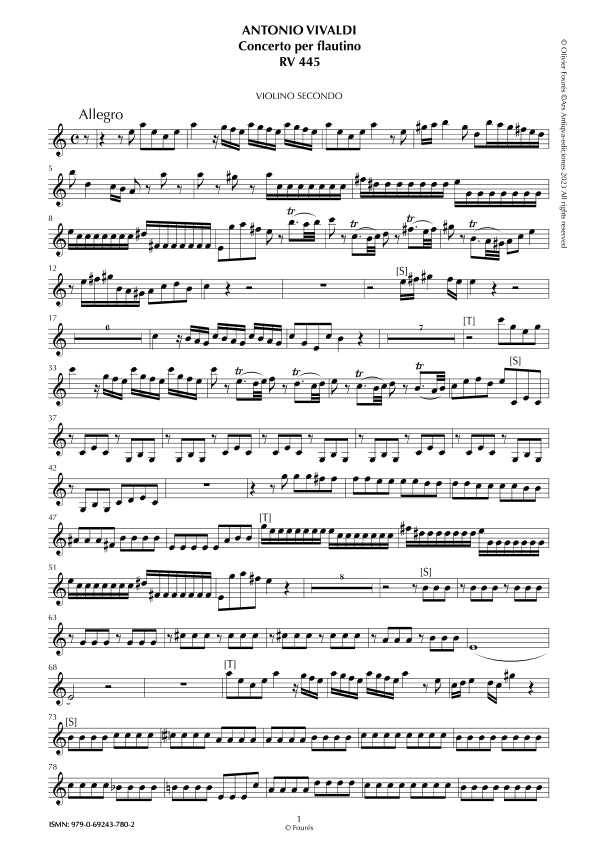 RV 445 Concerto per Flautino in la minore