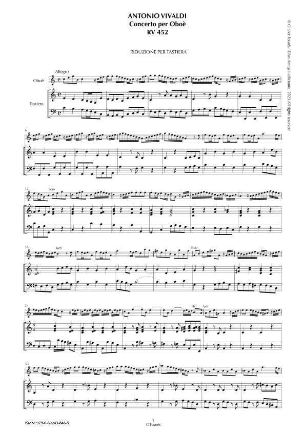 RV 452 Concerto per Oboe in Do maggiore