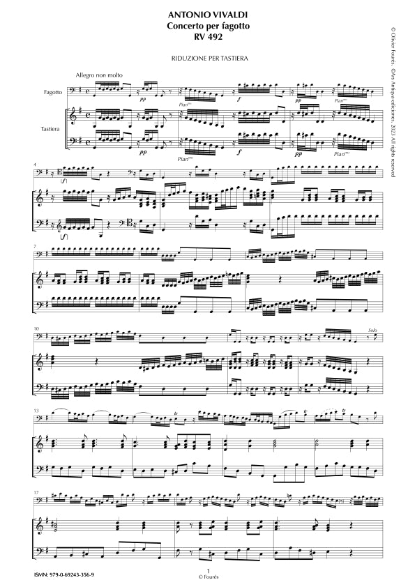 RV 492 Concerto per Fagotto in Sol maggiore