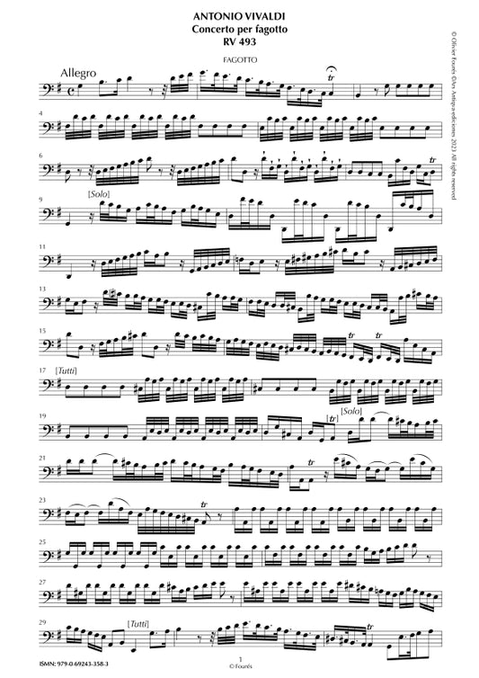 RV 493 Concerto per Fagotto in Sol maggiore
