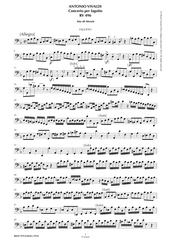 RV 496 Concerto per Fagotto in sol minore "Ma: de Morzin"