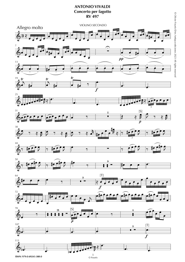RV 497 Concerto per Fagotto in la minore
