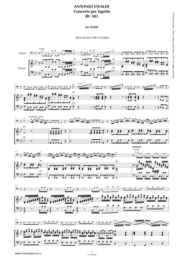 RV 501 Concerto per Fagotto in Si-b maggiore "LA NOTTE"