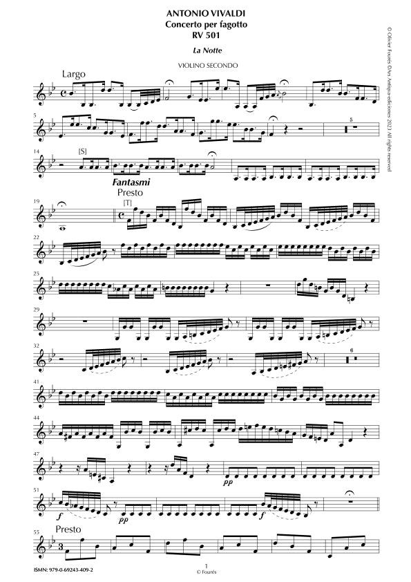 RV 501 Concerto per Fagotto in Si-b maggiore "LA NOTTE"