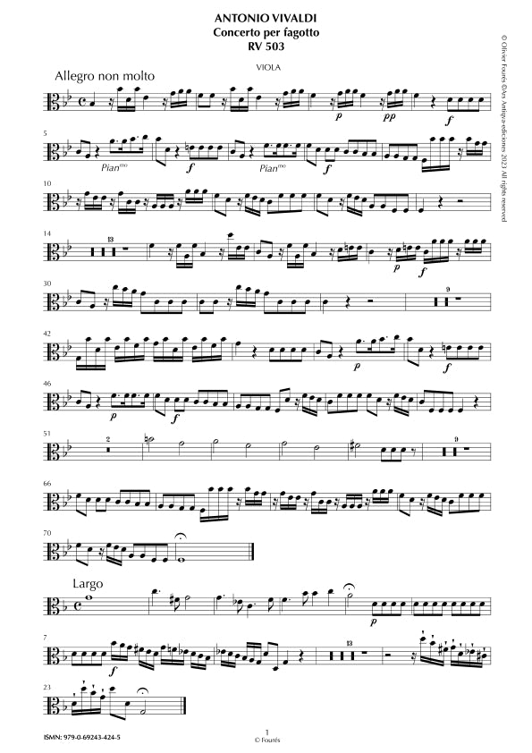 RV 503 Concerto per Fagotto in Si-b maggiore