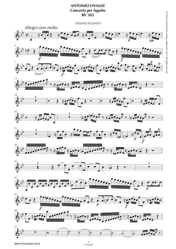 RV 503 Concerto per Fagotto in Si-b maggiore