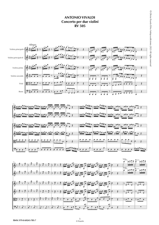 RV 505 Concerto per 2 Violini in Do maggiore