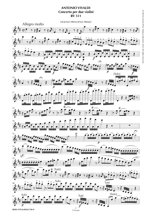 RV 511 Concerto per 2 Violini in Re maggiore