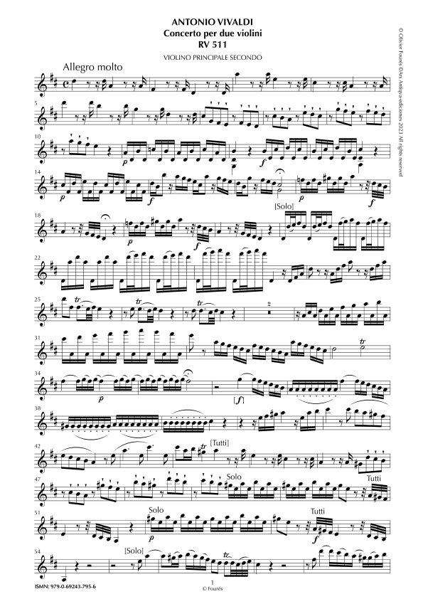 RV 511 Concerto per 2 Violini in Re maggiore