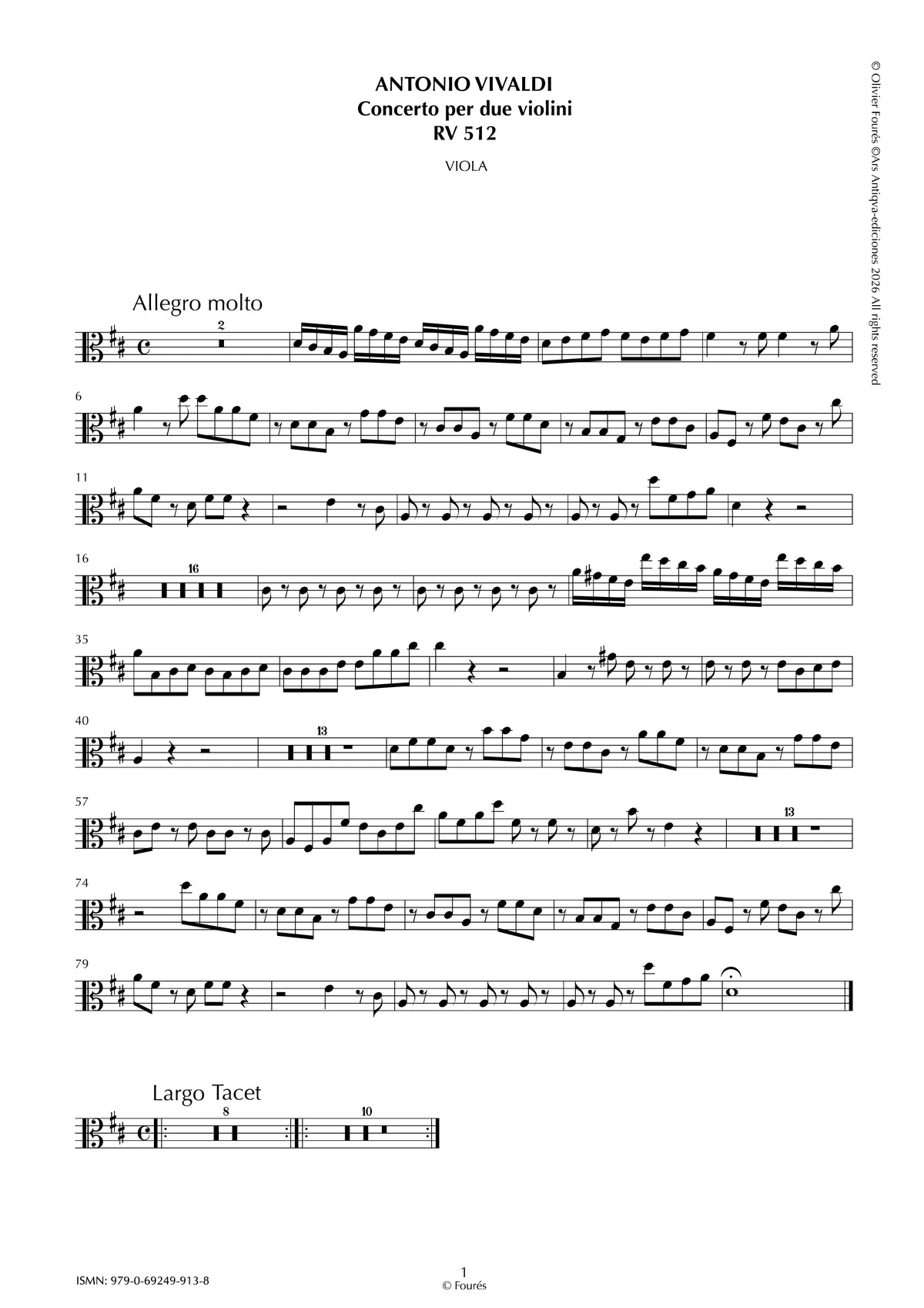 RV 512 Concerto per 2 Violini in Re maggiore