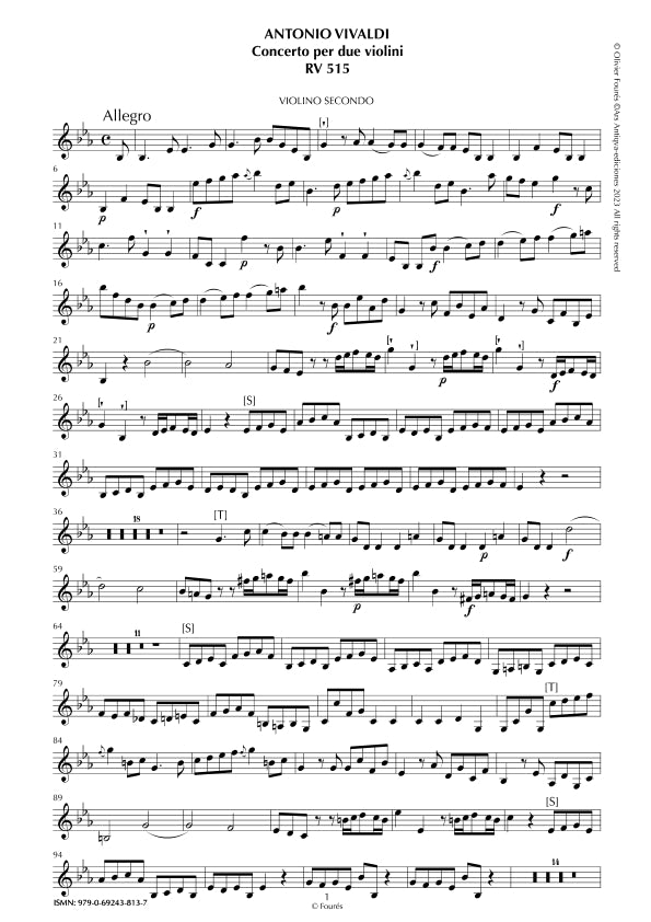 RV 515 Concerto per 2 Violini in Mi-b maggiore