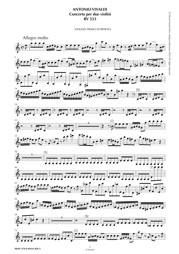 RV 523 Concerto per 2 Violini in la minore