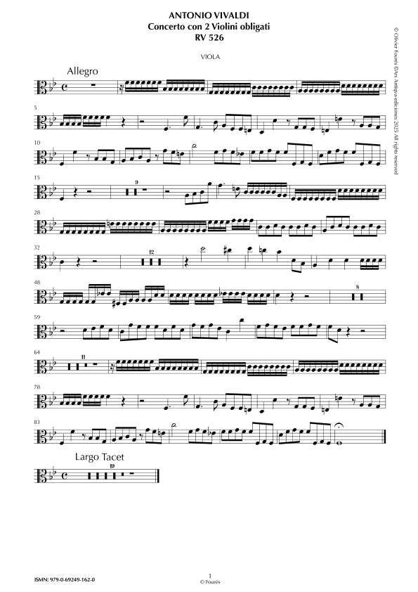 RV 526 Concerto per 2 Violini in Si-b maggiore