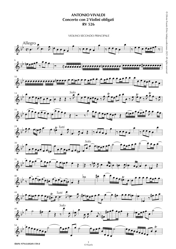RV 526 Concerto per 2 Violini in Si-b maggiore