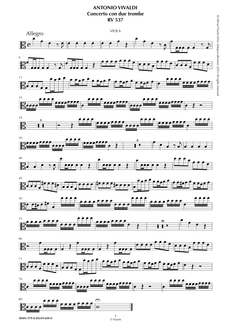 RV 537 Concerto per 2 Trombe in Do maggiore