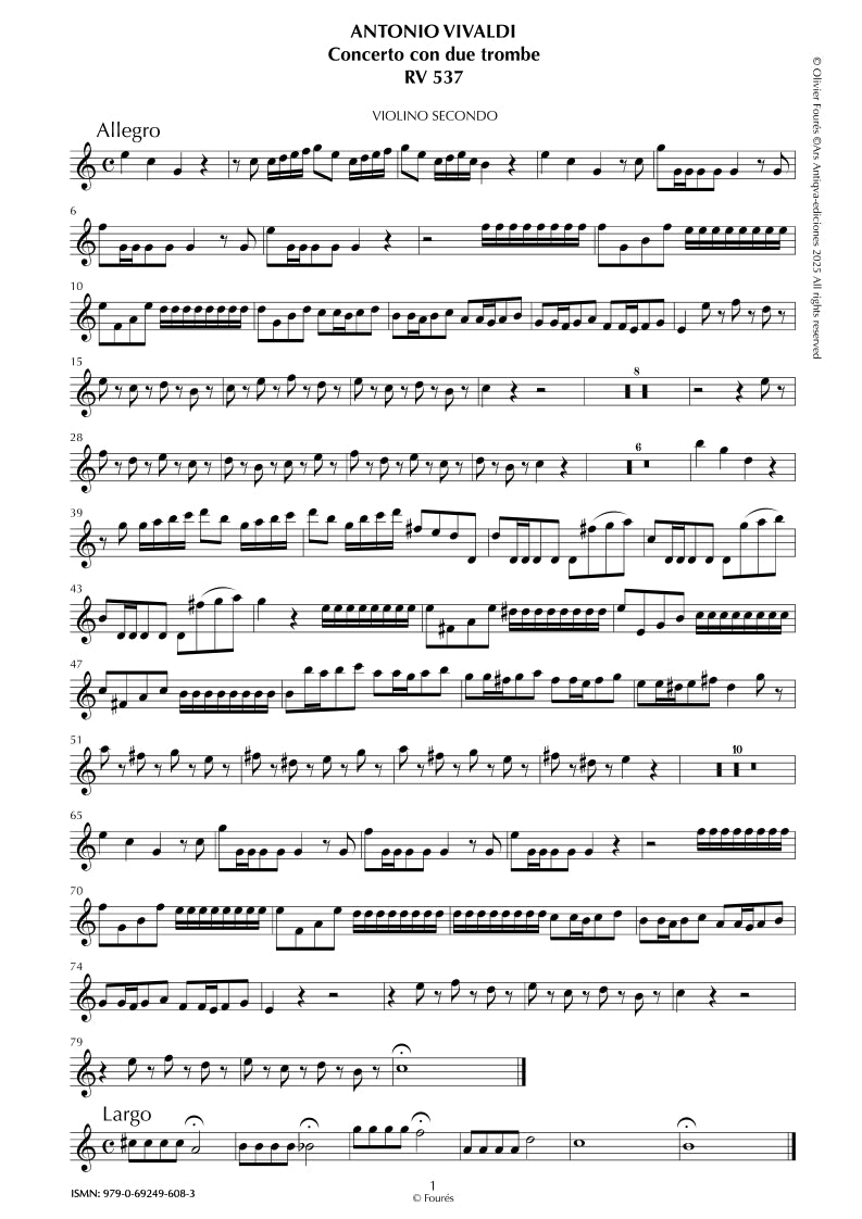 RV 537 Concerto per 2 Trombe in Do maggiore