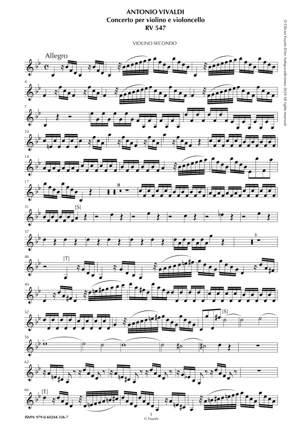 RV 547 Concerto per Violino e Violoncello in Si-b maggiore