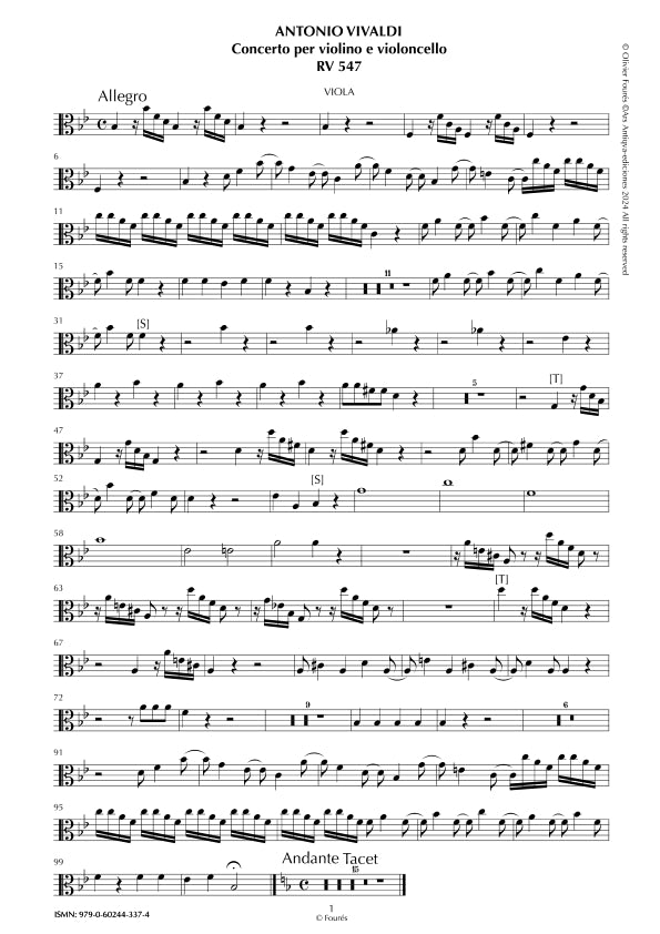 RV 547 Concerto per Violino e Violoncello in Si-b maggiore