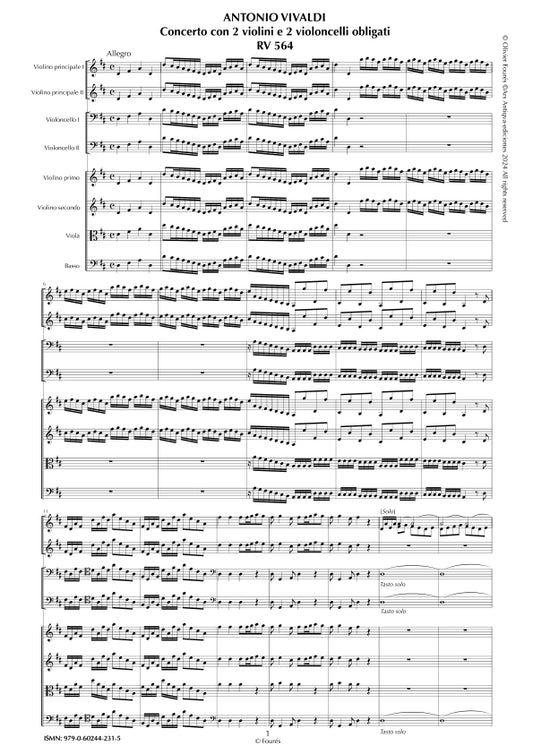 RV 564 Concerto per 2 Violini e 2 Violoncelli in Re maggiore