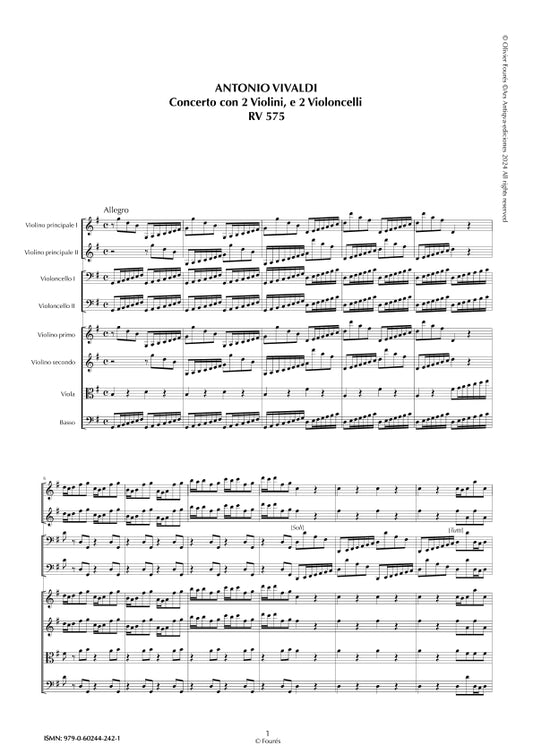 RV 575 Concerto per 2 Violini e 2 Violoncelli in Sol maggiore