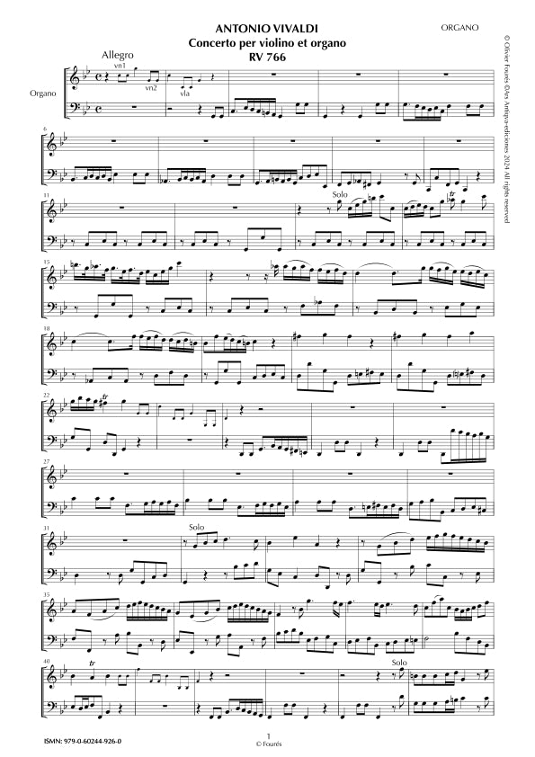 RV 510 - RV 766 Concerto per 2 Violini RV 510 -o per Violino e Organo RV 766- in do minore