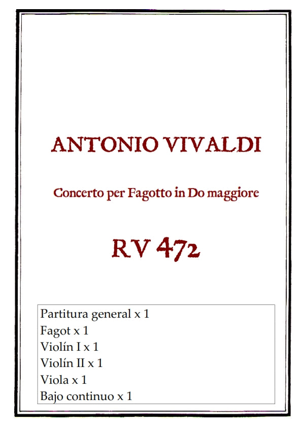 RV 472 Concerto per Fagotto in Do maggiore