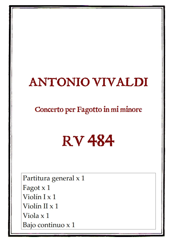 RV 484 Concerto per Fagotto in mi minore