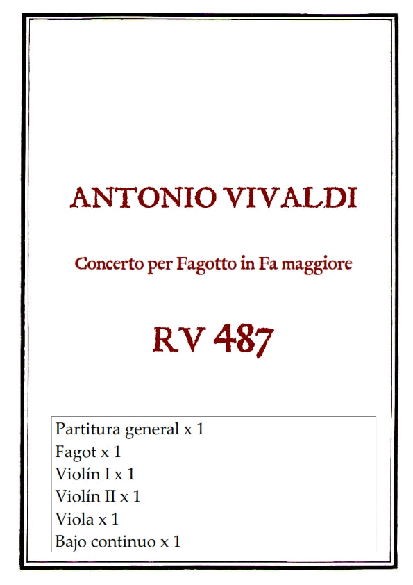 RV 487 Concerto per Fagotto in Fa maggiore