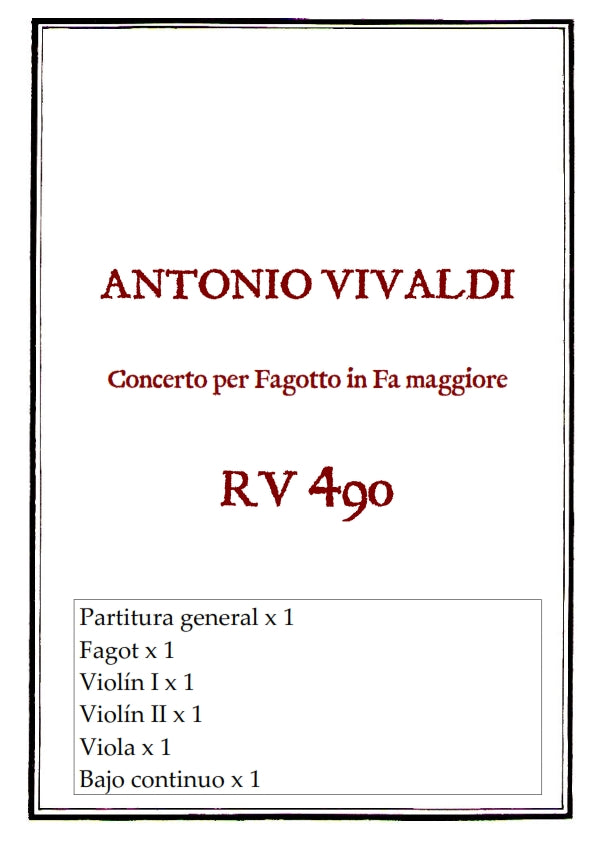 RV 490 Concerto per Fagotto in Fa maggiore
