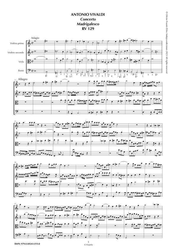 RV 129 Concerto MADRIGALESCO per archi in re minore