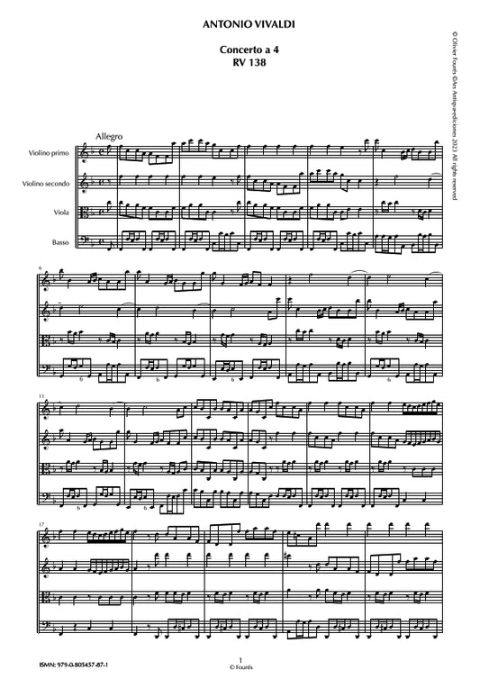 RV 138 Concerto per archi in Fa maggiore