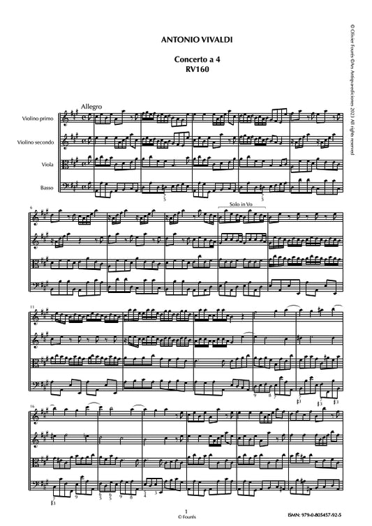 RV 160 Concerto per archi in La maggiore