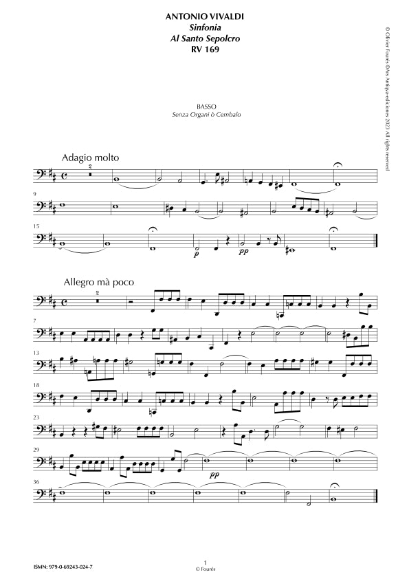 RV 169 Sinfonia AL SANTO SEPOLCRO in si minore