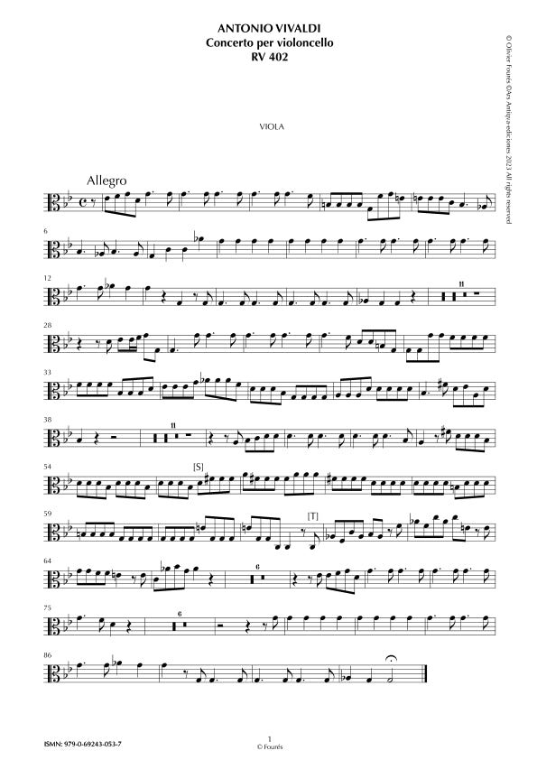 RV 402 Concerto per Violoncello in do minore