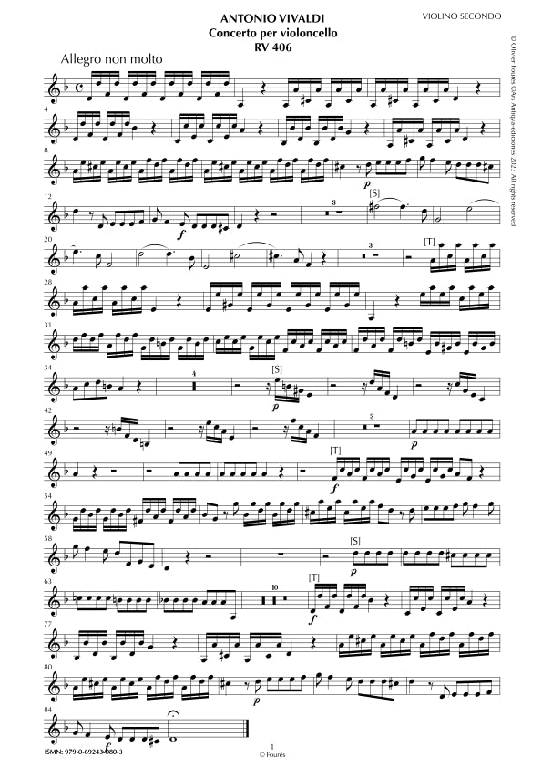 RV 406 Concerto per Violoncello in re minore