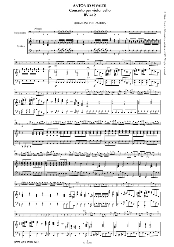 RV 412 Concerto per Violoncello in Fa maggiore