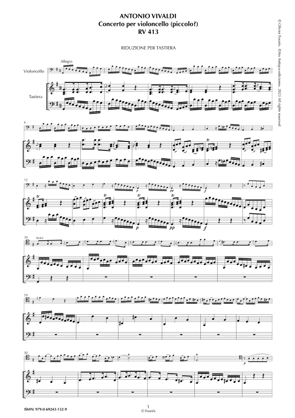 RV 413 Concerto per Violoncello in Sol maggiore