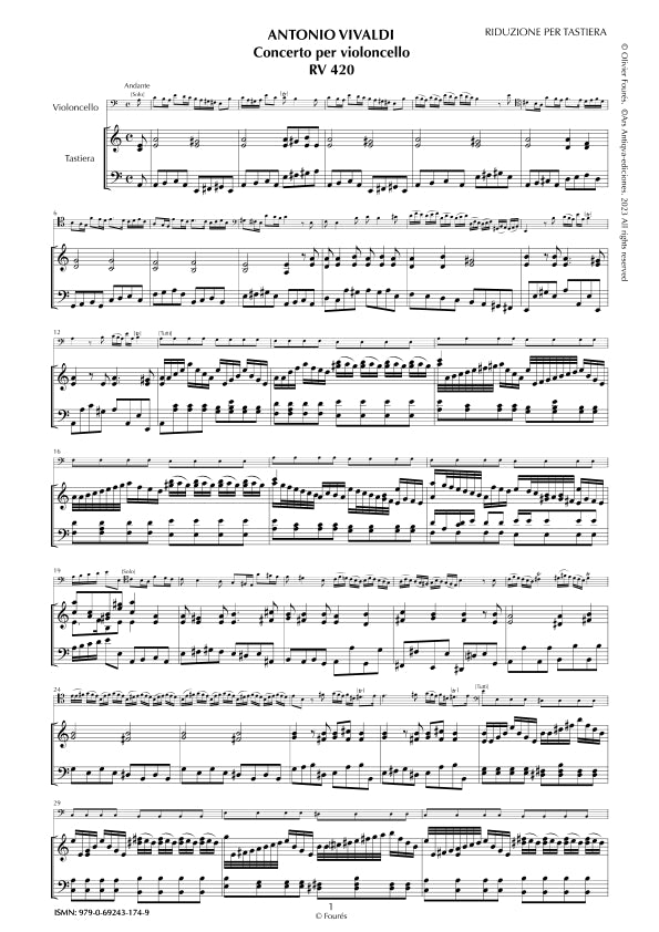 RV 420 Concerto per Violoncello in la minore