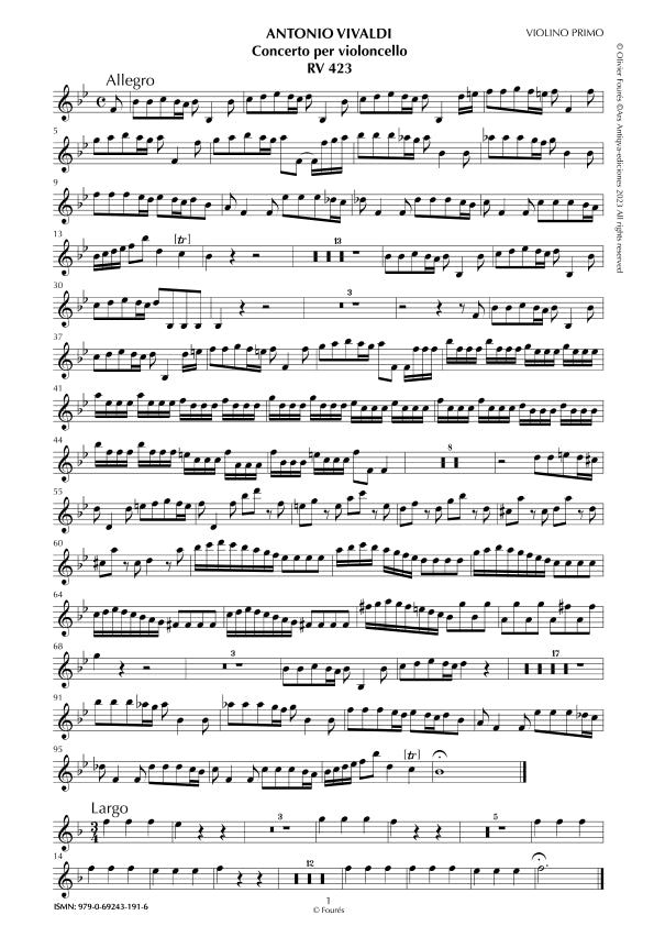 RV 423 Concerto per Violoncello in Si-b maggiore