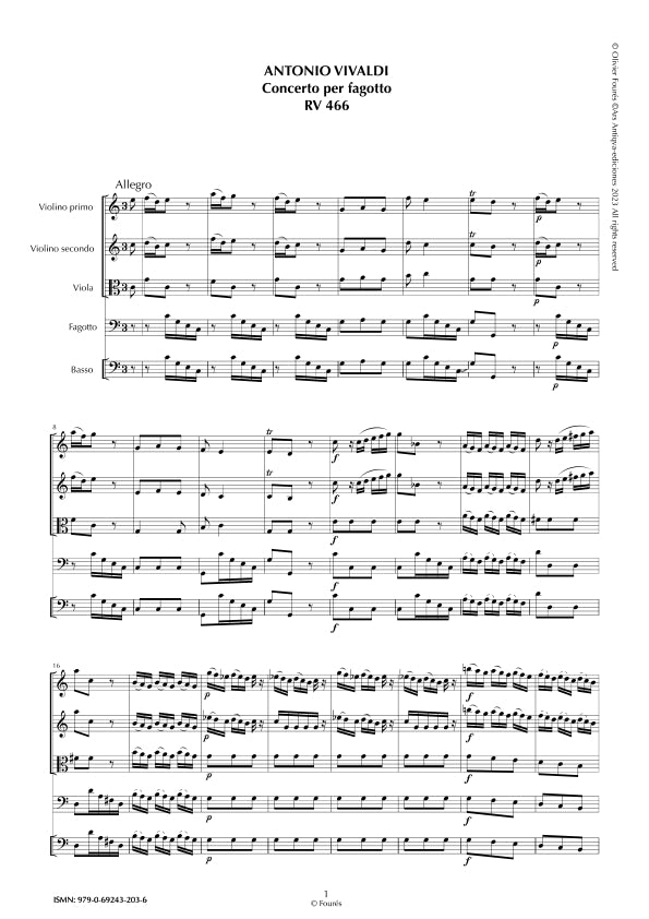 RV 466 Concerto per Fagotto in Do maggiore