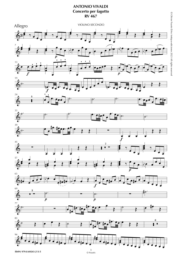 RV 467 Concerto per Fagotto in Do maggiore