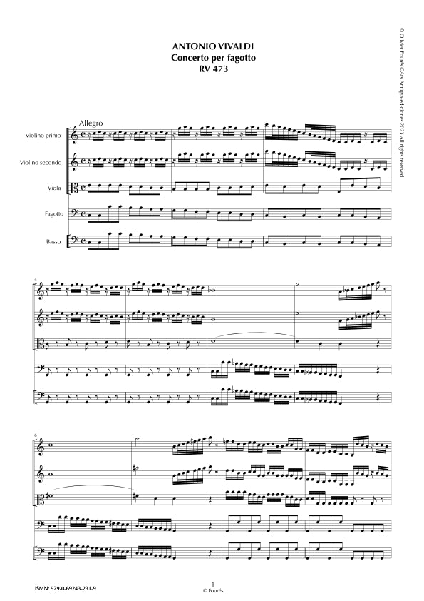 RV 473 Concerto per Fagotto in Do maggiore