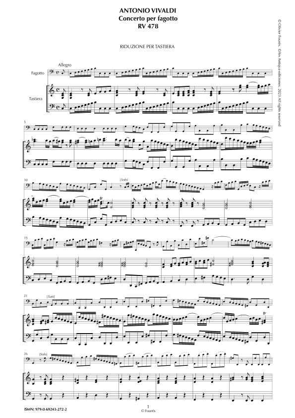 RV 478 Concerto per Fagotto in Do maggiore