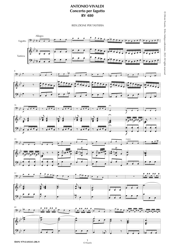 RV 480 Concerto per Fagotto in do minore